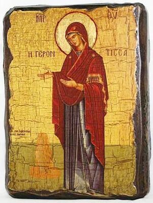 Геронтисса Б.М., икона под старину, сургуч (13 Х 17)