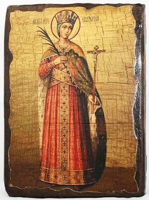 Екатерина Александрийская, Св.ВлМч.(рост), икона под старину, сургуч (13 Х 17)
