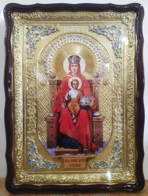 Державная Б.М., в фигурном киоте, с багетом. Храмовая икона (60 Х 80)