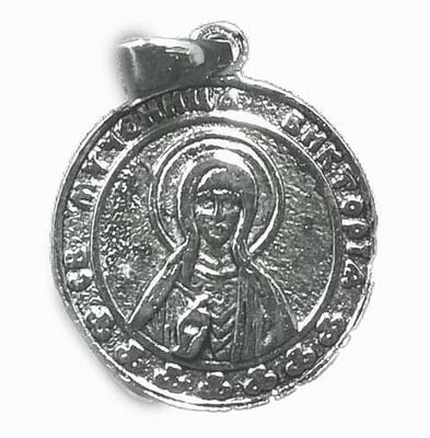 Образок нательный литой (60) Св.Муч. Виктория, цвет серебро