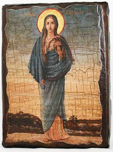 Мария-Магдалина, Св.Муч., икона под старину, сургуч (17 Х 23)