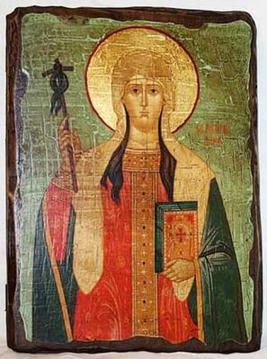Нина Св.Рн.Ап., икона под старину, сургуч (17 Х 23)
