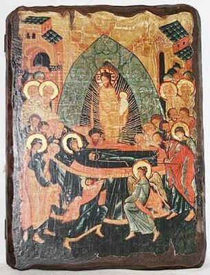 Успение Пр.Б., икона под старину, сургуч (17 Х 23)