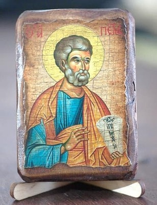Апостол Петр, икона под старину, сургуч (8 Х 10)