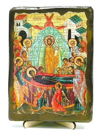 Успение Пр.Б., икона под старину, на дереве (13х17)