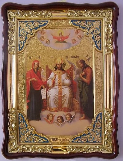 Царь Славы, в фигурном киоте, с багетом. Храмовая икона (60 Х 80)