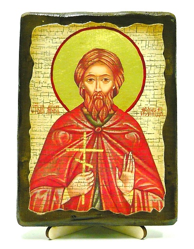 Леонид, Св.Муч, икона под старину, на дереве (13х17)
