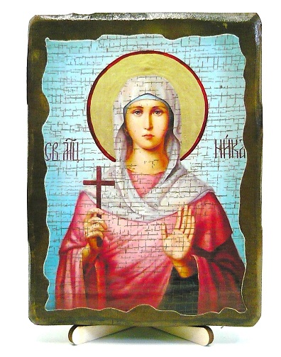 Ника, Св.Муч, икона под старину, на дереве (13х17)