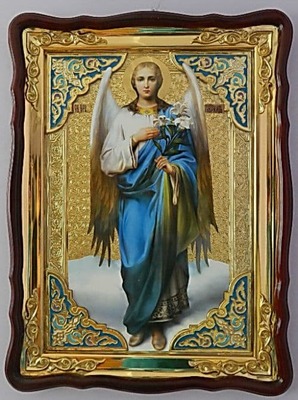 Арх. Гавриил (рост), в фигурном киоте, с багетом. Храмовая икона (82 Х 114)