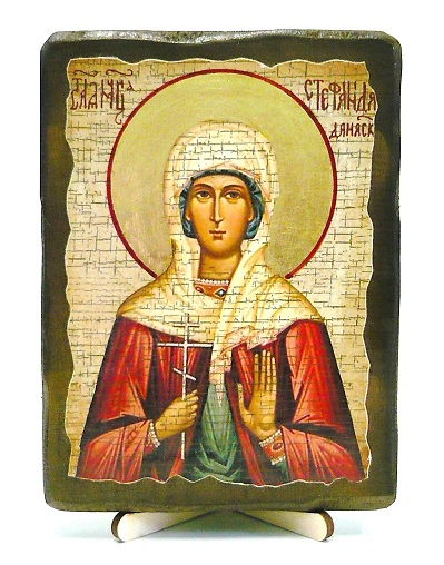 Стефанида Дамасская, Св.Муч, икона под старину, на дереве (13х17)