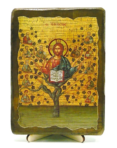 Лоза истинная, икона под старину, на дереве (13х17)
