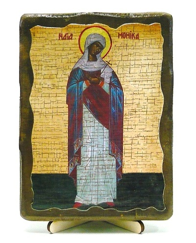 Моника, Св.Муч, икона под старину, на дереве (13х17)