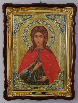 Юлия Св. муч., в фигурном киоте, с багетом. Храмовая икона 60 Х 80 см.
