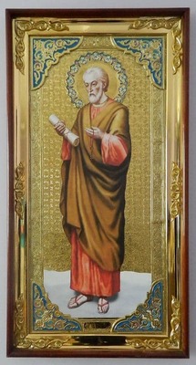 Апостол Петр (рост), с багетом. Большая Храмовая икона (58 х 110)