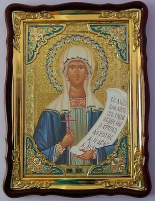 Дарья Св. муч., в фигурном киоте, с багетом. Храмовая икона 60 Х 80 см
