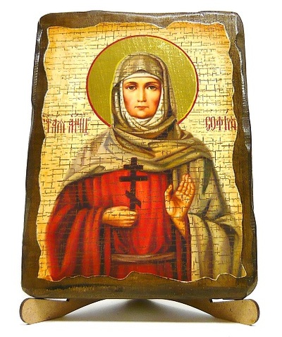 София, Св.Мч., икона под старину, на дереве (17х23)