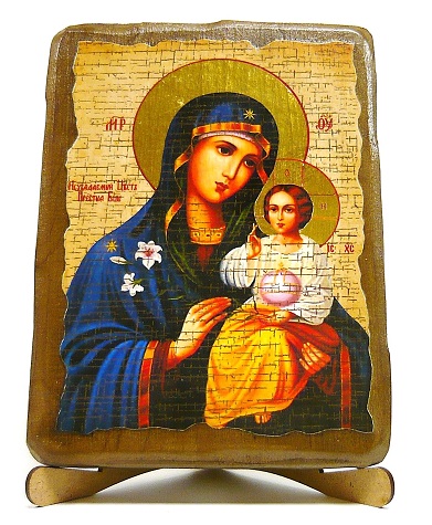 Неувядаемый Цвет Б.М., икона под старину, на дереве (17х23)