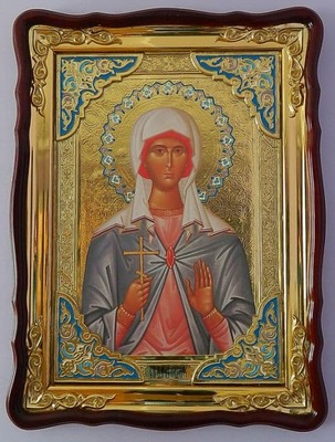 Лидия Св. муч., в фигурном киоте, с багетом. Храмовая икона 60 Х 80 см