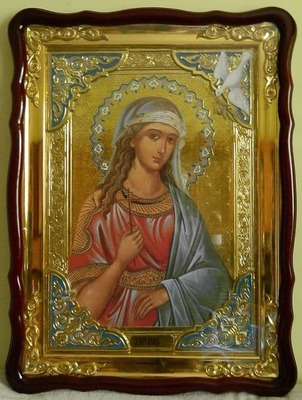 Ирина, Св. муч., в фигурном киоте, с багетом. Храмовая икона (60 Х 80)