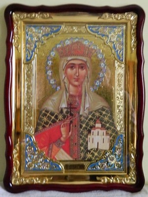 Тамара, Св. муч., в фигурном киоте, с багетом. Храмовая икона (60 Х 80)