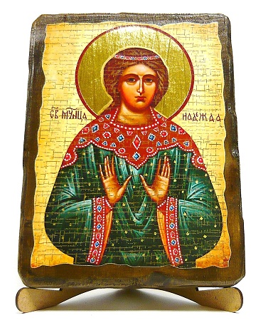Надежда, Св.Муч., икона под старину, на дереве (17х23)