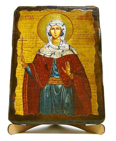 Злата Могленская, Св.Муч., икона под старину, на дереве (17х23)