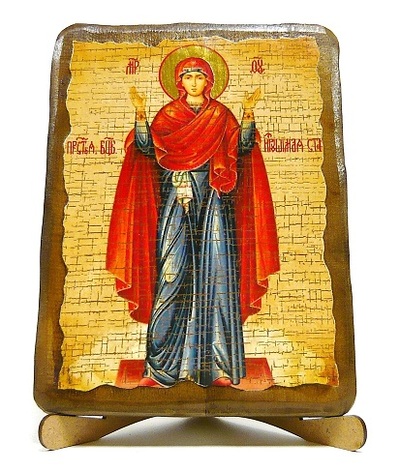 Нерушимая стена Б.М., икона под старину, на дереве (17х23)