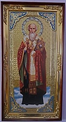 Афанасий  Великий, с багетом. Большая Храмовая икона (58 х 110)