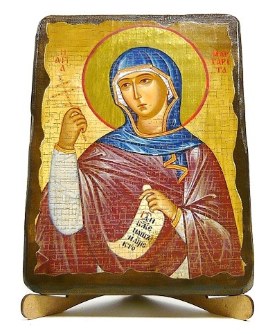 Маргарита, Св.Муч., икона под старину, на дереве (17х23)