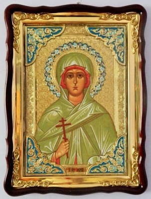 Зинаида, Св. муч., в фигурном киоте, с багетом. Храмовая икона 60 Х 80 см