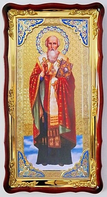 Афанасий  Великий, в фигурном киоте, с багетом. Большая Храмовая икона (61 х 112)