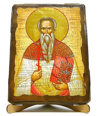 Мирон Кизический, икона под старину, на дереве (17х23)