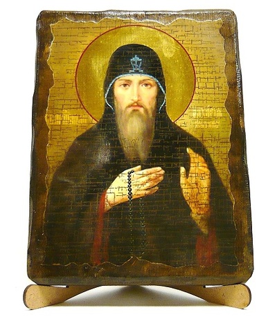 Захарий Печерский, Св.Прп., икона под старину, на дереве (17х23)