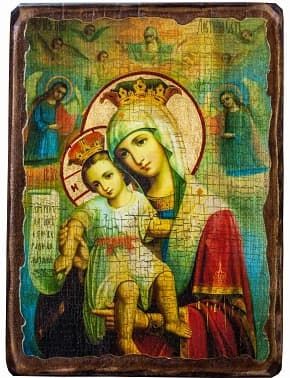 Достойно есть Б.М., икона под старину, сургуч (13 Х 17)
