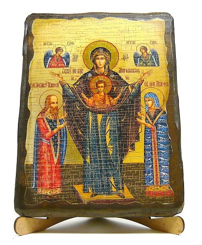 Мирожская Б.М., икона под старину, на дереве (17х23)