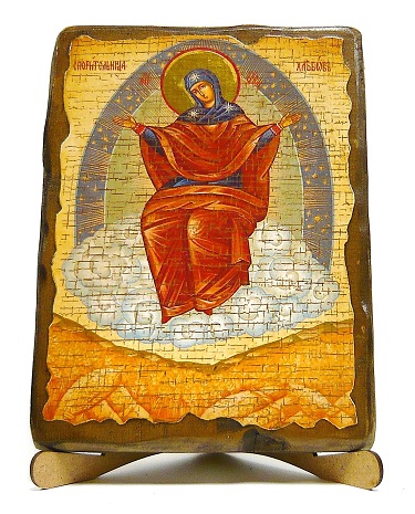 Спорительница хлебов Б.М., икона под старину, на дереве (17х23)