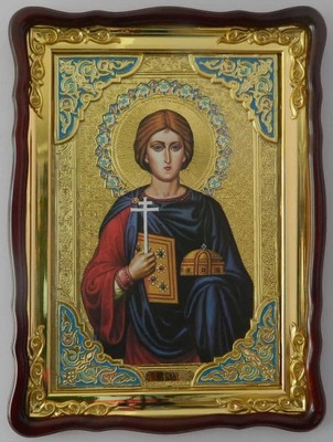 Валерий, Св. муч., в фигурном киоте, с багетом. Храмовая икона (60 Х 80)