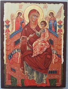 Всецарица Б.М., икона под старину JERUSALEM панорамная, с клиньями (13 Х 17)