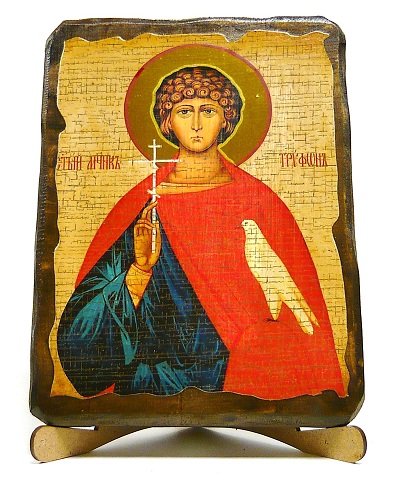 Трифон Св.Мч., икона под старину, на дереве (17х23)