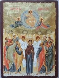 Вознесение Господне, икона под старину JERUSALEM прямая (13 Х 17)