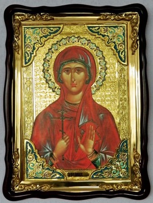 Валерия, Св. муч., в фигурном киоте, с багетом. Храмовая икона (60 Х 80)