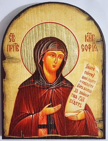 София, Св.Прп.Кн., икона под старину JERUSALEM, арка (13 Х 17)