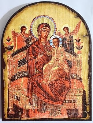 Всецарица Б.М., икона под старину JERUSALEM, арка (13 Х 17)