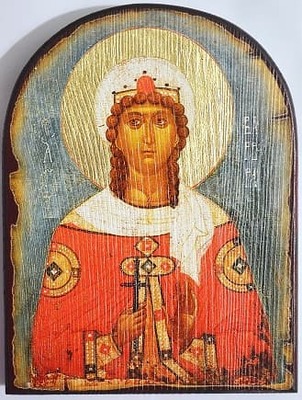 Варвара Св.Муч., икона под старину JERUSALEM, арка (13 Х 17)