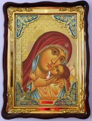 Касперовская  Б.М., в фигурном киоте, с багетом. Храмовая икона (60 Х 80)