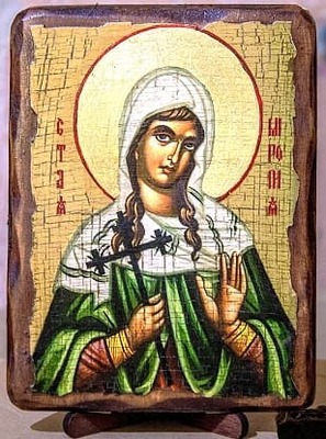 Миропия Хиосская, Св.Муч., икона под старину, сургуч (17 Х 23)