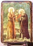 Мария Египетская и Зосима Палестинский, икона под старину, сургуч (13 Х 17) Мария Египетская и Зосима Палестинский, икона под старину, сургуч (13 Х 17)