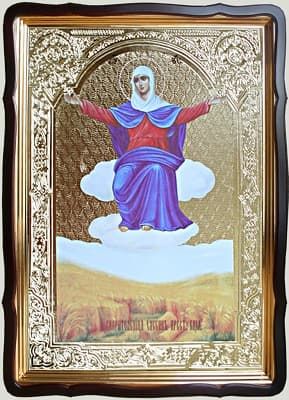 Спорительница хлебов Б.М., в фигурном киоте, с багетом. Храмовая икона 60 Х 80 см.