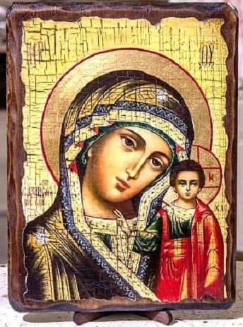 Казанская Б.М., икона под старину, на дереве (30х42)
