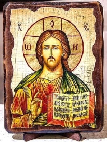 Спаситель, икона под старину, на дереве (30х42)